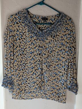 Sheer printed blouse by Piano Women's small Business Attire